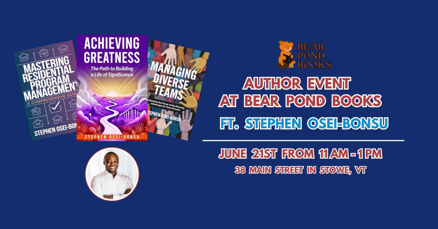 Author Event at Bear Pond Books: Stephen Osei-Bonsu