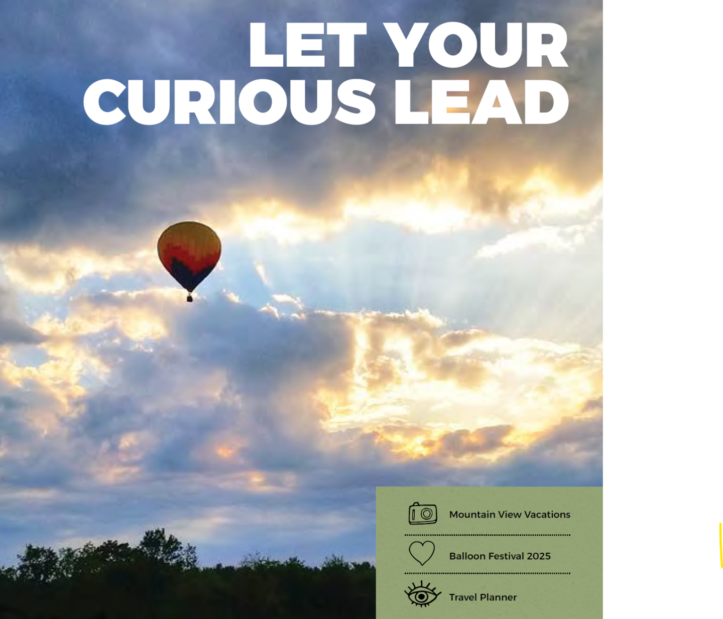 Hot air balloon against a cloudy sunset sky.