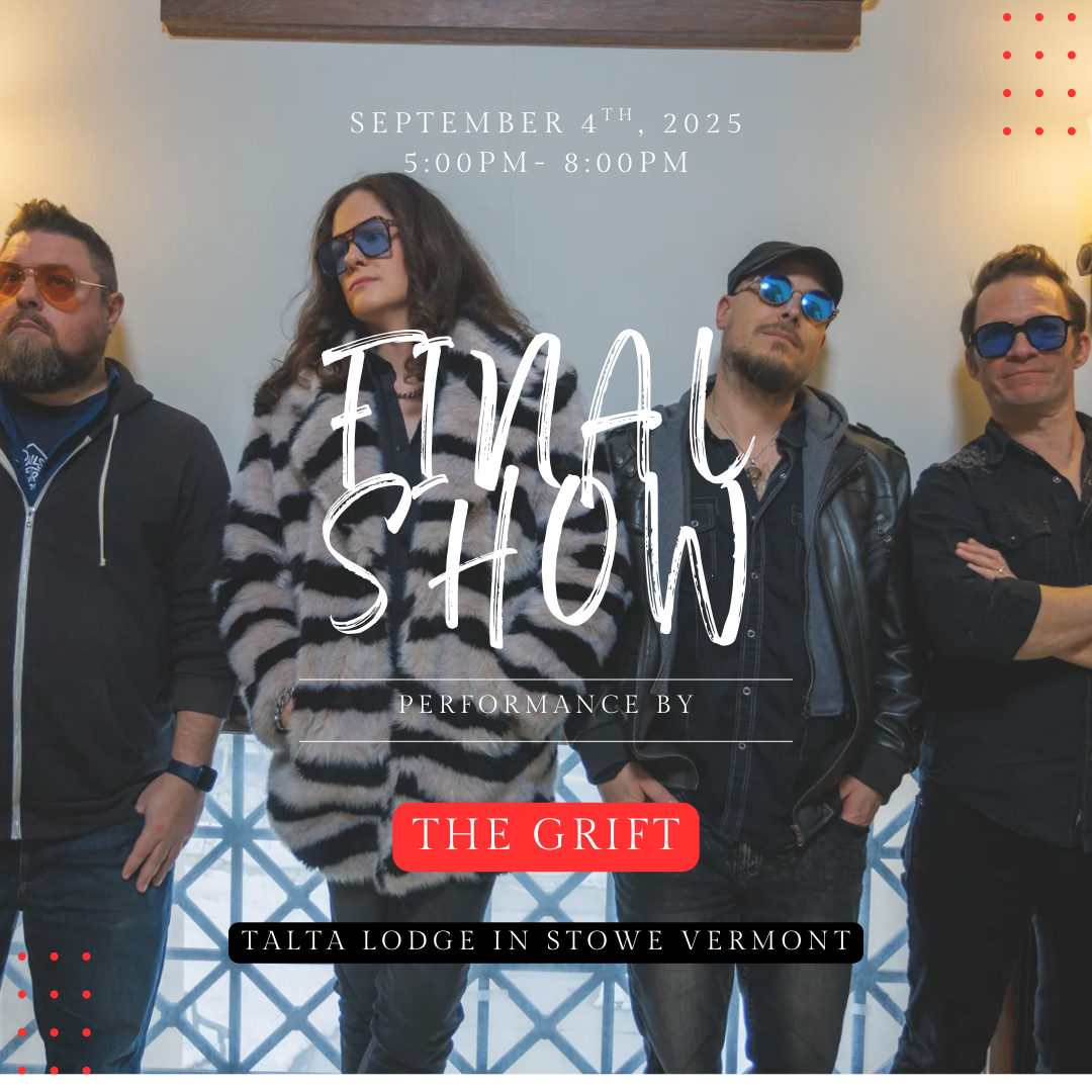 Band members in edgy outfits posing together, wearing sunglasses.