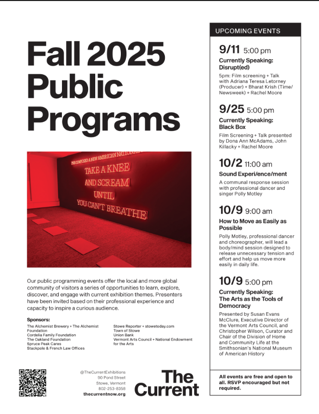 Fall 2025 Public Programs brochure with event dates and descriptions.