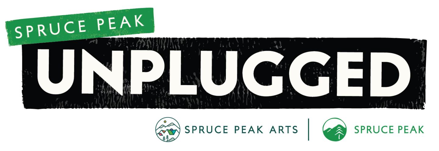 Spruce Peak Unplugged logo with green accents and text.