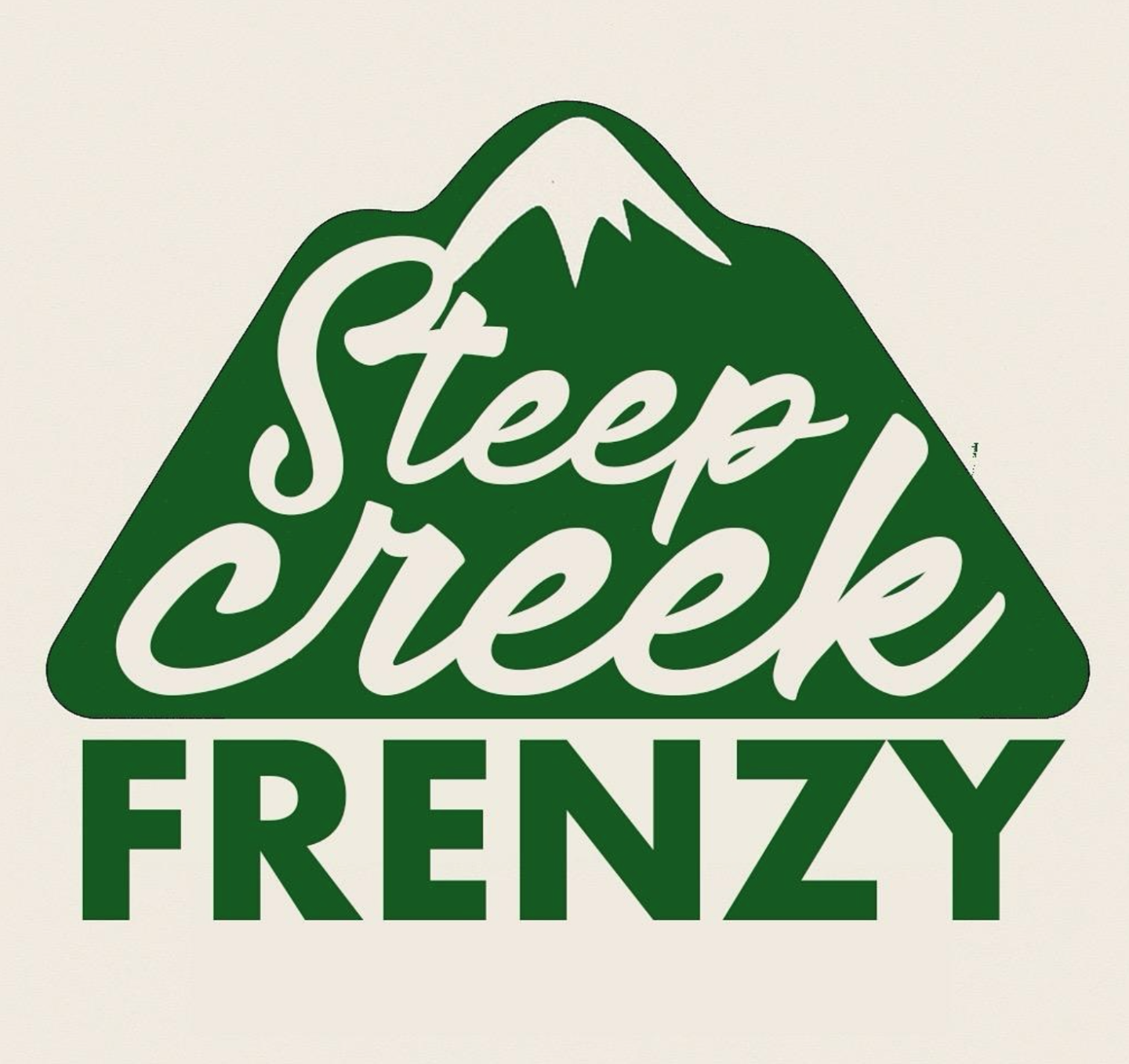 Steep Creek Frenzy logo with a green mountain design.