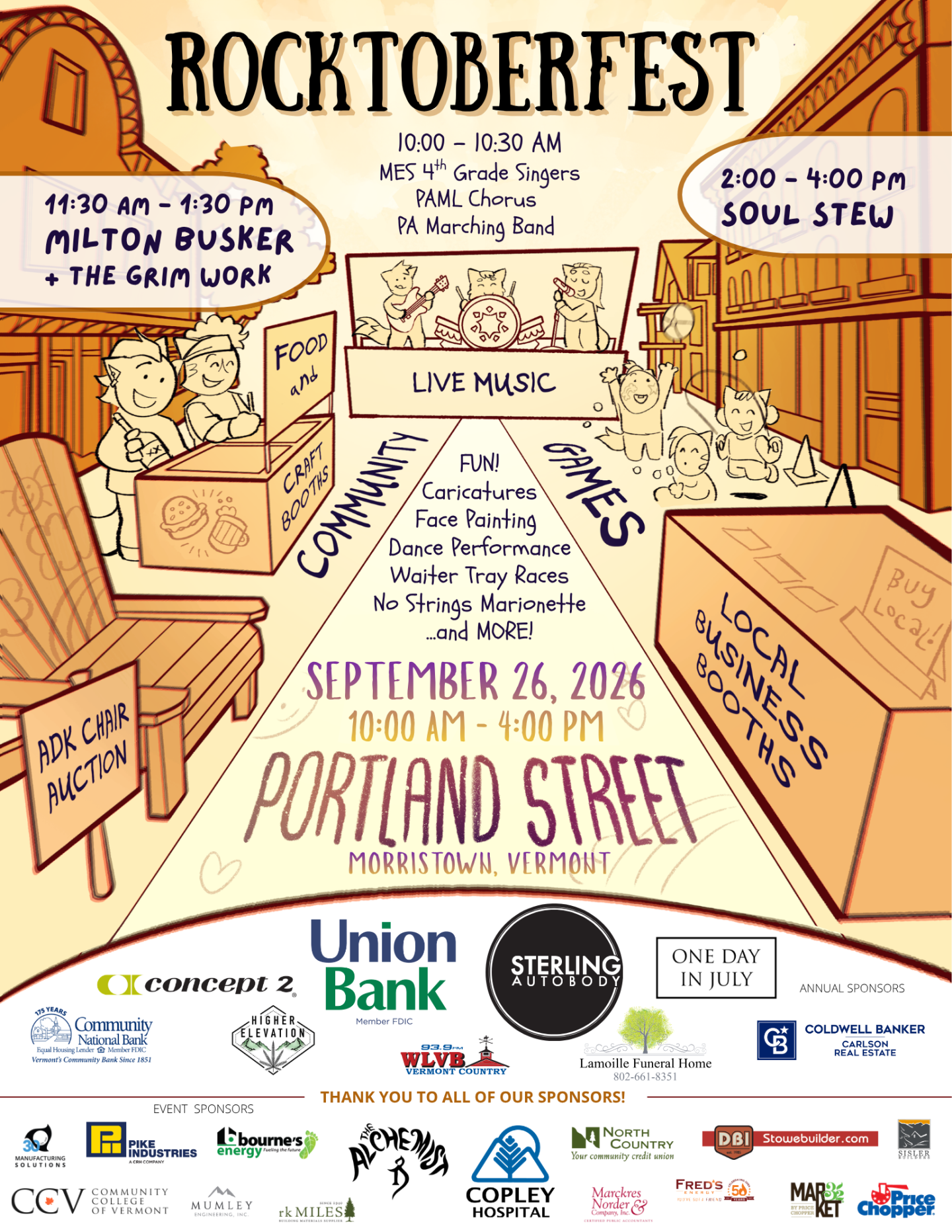 Vintage poster for Portland Street's Rocktoberfest, September 26, 2015.
