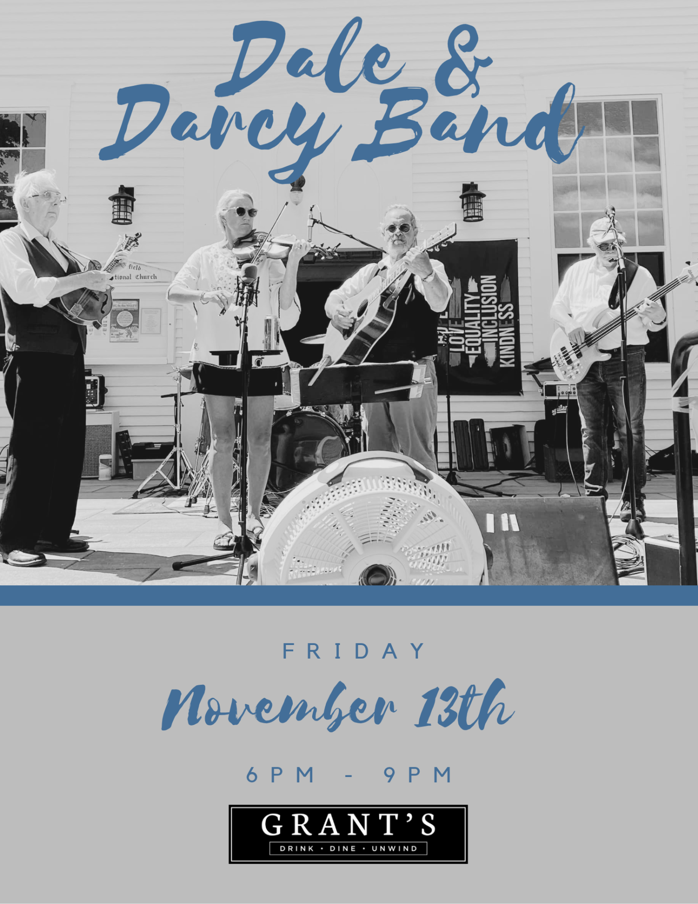 Dale &amp; Darcy Band performing; Friday, November 13th, 9 PM at Grant's.